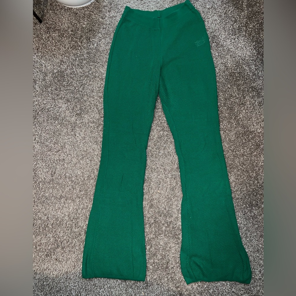 Zara Green Crocheted Pants